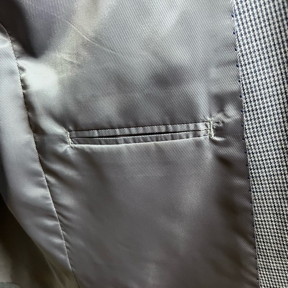 Stafford NWT Signature Sport Coat size 42 Navy/Gray  Houndstooth w/Pockets - Picture 3 of 12